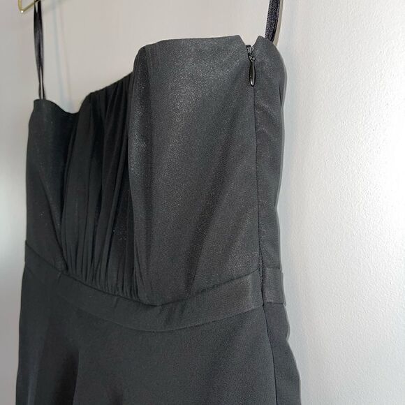 WHBM Strapless Tiered Chiffon Dress || SZ 2 || Black - Picture 4 of 10